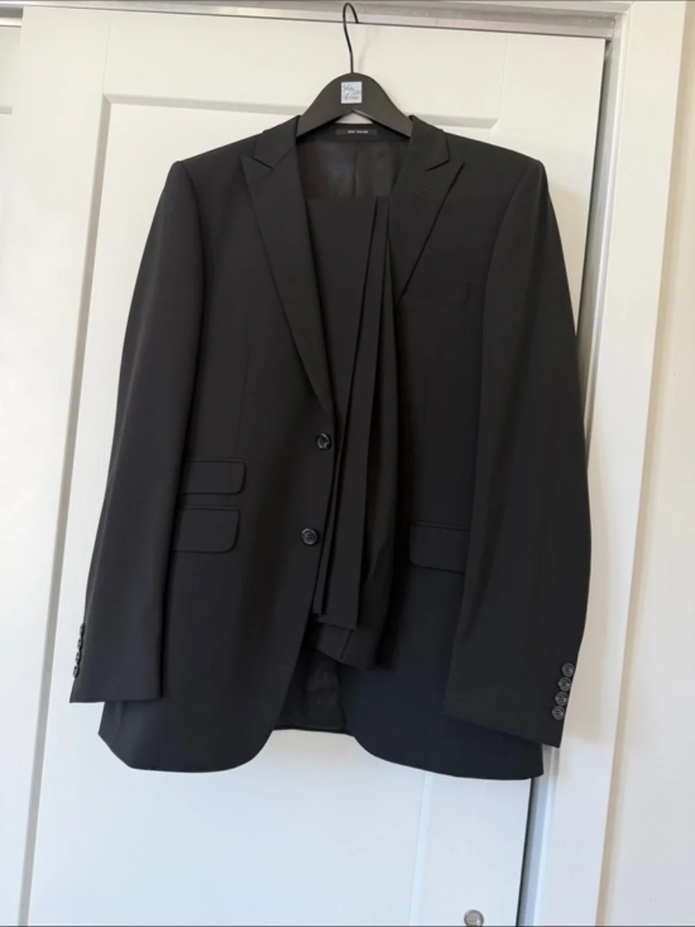 Men's Black Two-Button Blazer Superfine Australian Wool